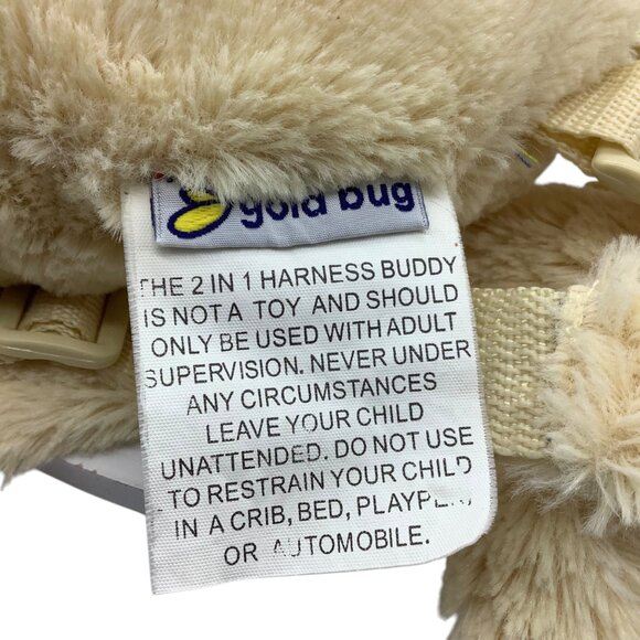 Goldbug 2-In-1 Plush Dog Harness Buddy With Safety Leash Adjustable Straps Cream - Picture 4 of 5